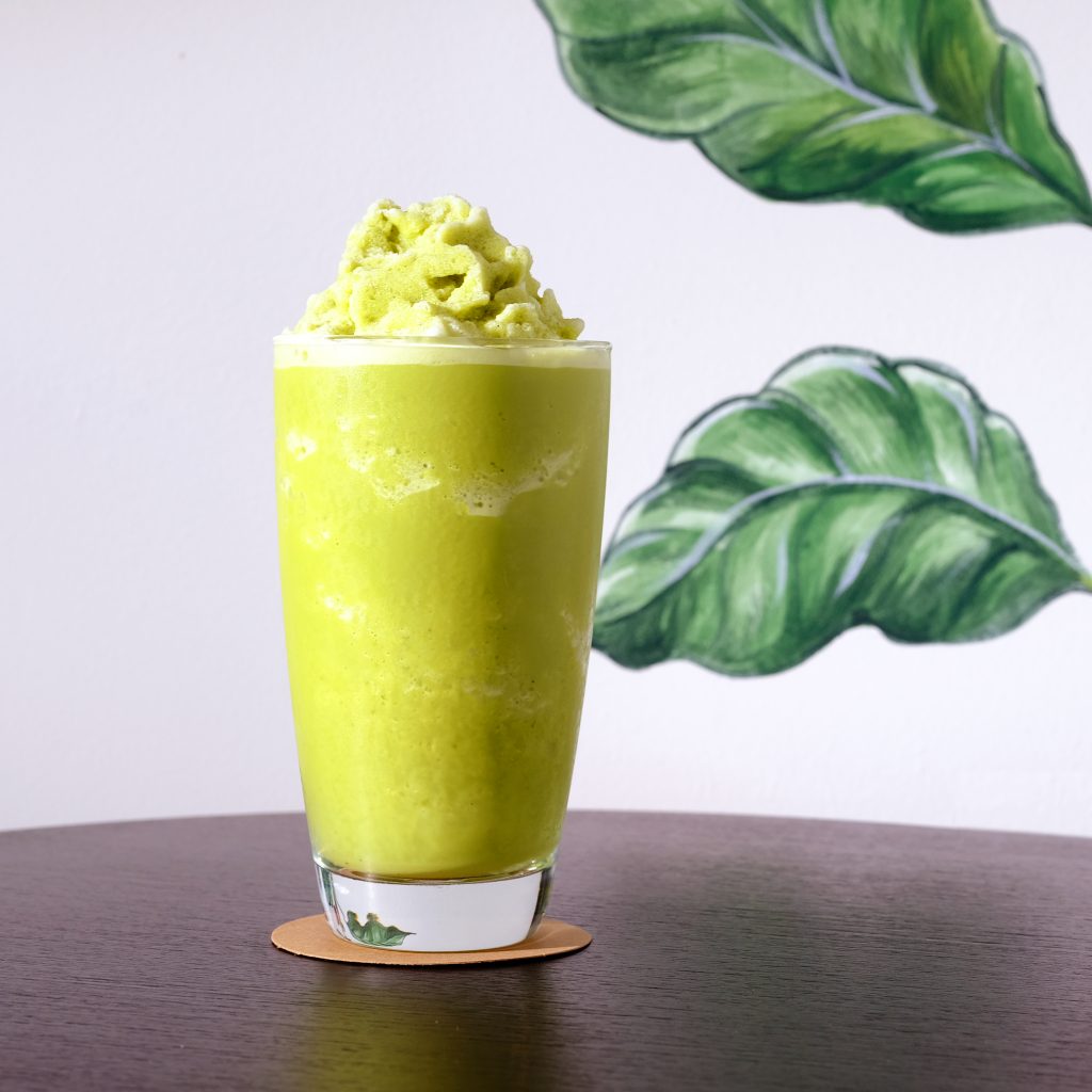 Green tea with milk frappé
