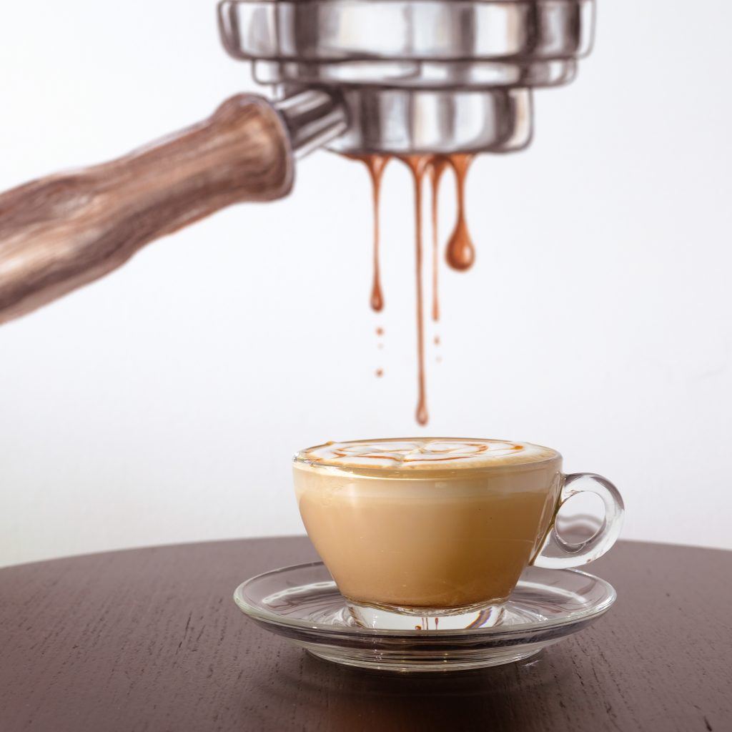 Hot caramel macchiato